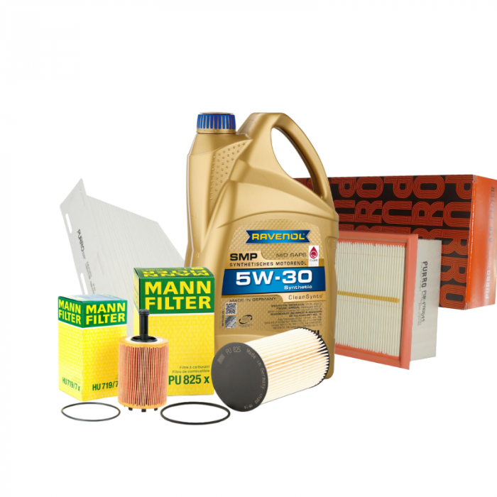 Pachet schimb ulei SILVER Ravenol 5L+ filtre Purro/Mann pentru grupul VAG - VW AUDI SKODA SEAT 1.9TDI, 2.0TDI [1]