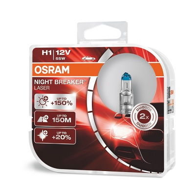 Set 2 Becuri 12V H1 55 W Night Breaker Laser Nextgen +150% Osram [1]