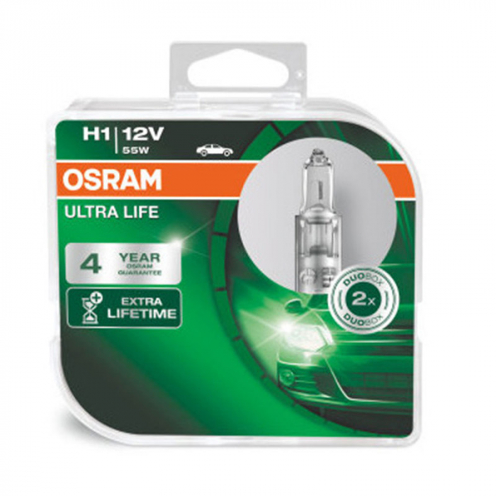 Set 2 Becuri 12V H1 55 W Ultra Life Osram [1]
