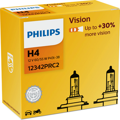 Set 2 Becuri Far H4 P43T 60/55W 12V Vision Philips [1]