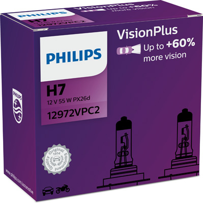 Set 2 Becuri Far H7 55W 12V Vision Plus (Cutie) Philips [1]