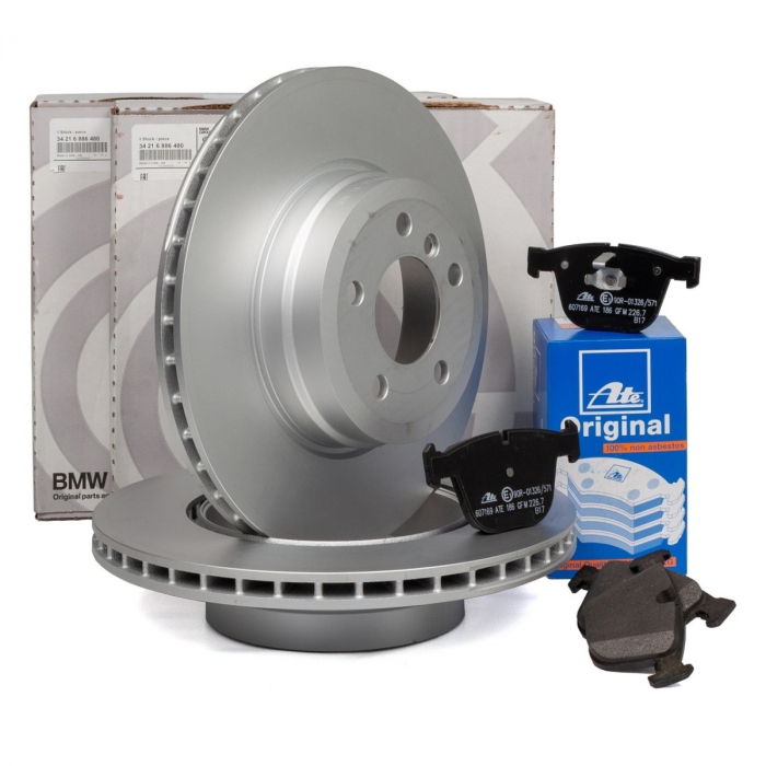 Set 2 Buc Discuri Frana Spate Oe + Set Placute Frana Spate Ate Bmw X5 E70 2006-2013 34216886480+13.0460-7169.2 [1]