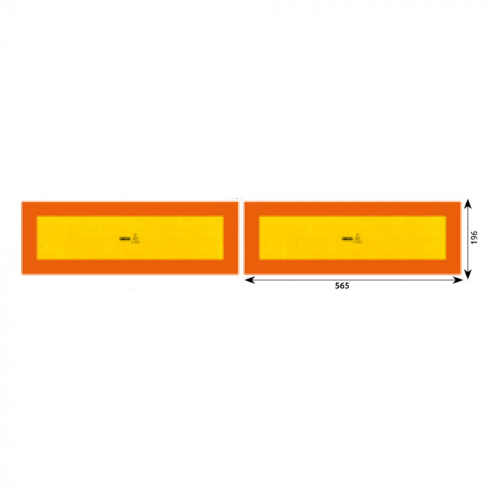Set 2 placute reflectorizante galben rosu fluorescent 565x196 mm aluminiu rf 70.01s HICO [1]