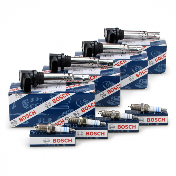 Set 4 Buc Bobina De Inductie Bosch + Set 4 Buc Bujie Bosch Audi A1 2010-2015 4 X 0 986 221 023 + 4 X 0 242 240 665 [1]