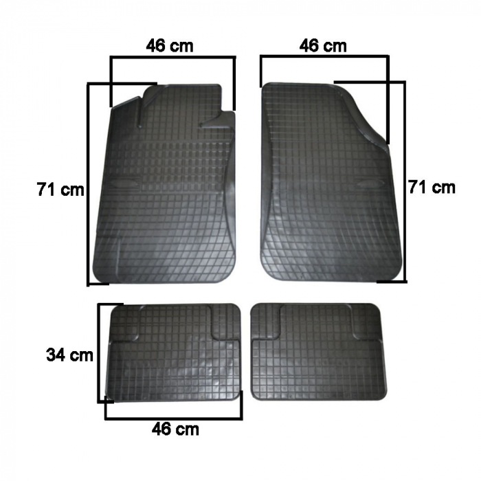 Set covorase auto din cauciuc Mat 3 Universale culoare Negru, presuri FROGUM, 4 buc. [3]