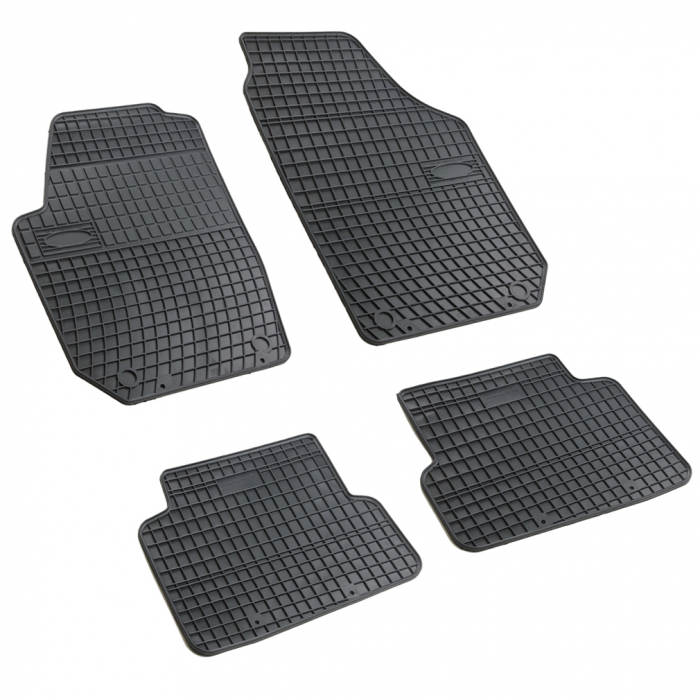 Set covorase auto din cauciuc Skoda Fabia 2 2006-2014; Cordoba 3 2008-, presuri FROGUM, negre, 4 buc [1]