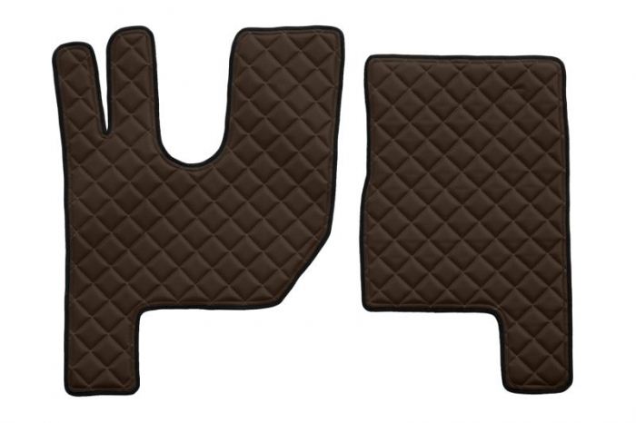 Set covorase compatibile cu Renault T cu podea inalta (01.2014-2021), piele sintetica - Maro [2]
