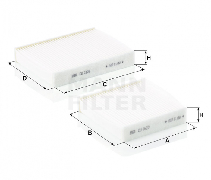 Set filtre habitaclu Mann-Filter CU 21 000-2 [2]