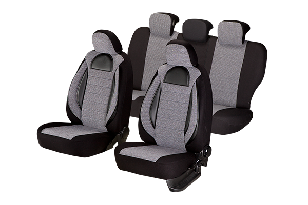 Set Huse Scaun Racing Gri - Negru [4]