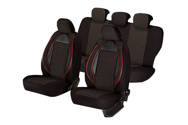 Set Huse Scaun Racing Negru [9]