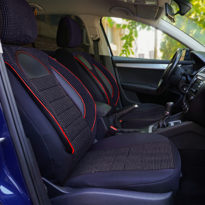 Set Huse Scaun Racing Negru [10]