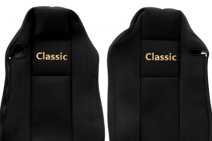 Set huse scaun textil camion compatibile cu MAN TGX (01.2007-12.2017) si MAN TGX 01.2018+ cu scaune Isri, Negru [2]