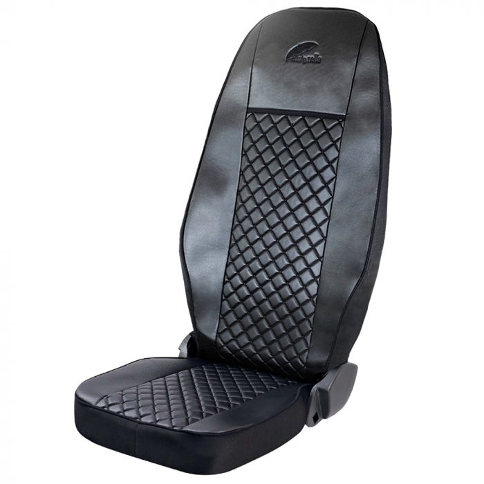 Set Huse Scaun Truck Umbrella Pentru Volvo Fh Euro 6 Piele Ecologica Neagra [2]