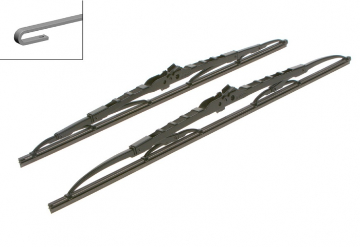 Set lamele arcuite stergator parbriz BOSCH Twin 502 3 397 118 563, 500/450 mm, fara spoiler [2]