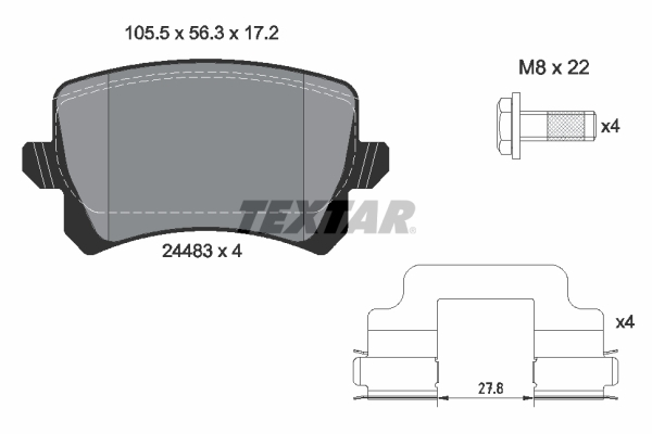 Set placute frana spate Textar  2448302 Audi, VW, Skoda, Seat [1]