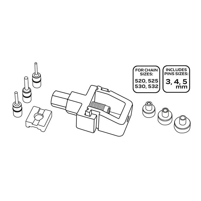 Set sertizare și desfacere lanțuri motocicletă NEO TOOLS 10-505 – compatibil 520, 525, 530, 532 [4]