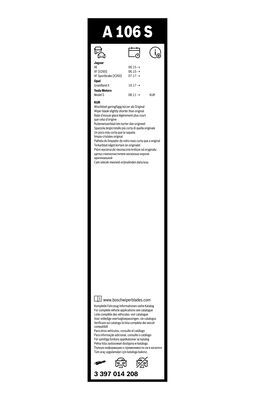 Set stergatoare BOSCH AeroTwin A106S 3 397 014 208, lungime 700 mm, 425 mm, fara carcasa, pentru vehicule cu volan pe stanga [3]