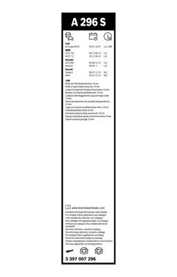 Set stergatoare BOSCH AeroTwin A296S 3397007296, lungime 600 mm, 500 mm, fara carcasa [3]
