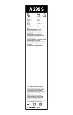 Set stergatoare BOSCH AeroTwin A299S 3397007299, lungime 600 mm, 350 mm, fara carcasa, pentru vehicule cu volan pe stanga [3]