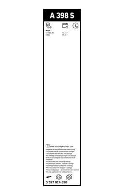 Set stergatoare BOSCH AeroTwin A398S 3397014398, lungime 600 mm, 450 mm, lama lata, pentru vehicule cu volan pe stanga [3]