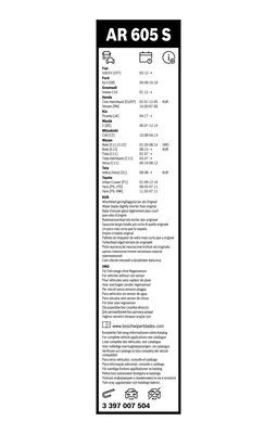 Set stergatoare BOSCH AeroTwin Retro AR605S 3397007504, lungime 600 mm, 340 mm, kit retrofit, fara carcasa, pentru vehicule cu volan pe stanga [3]