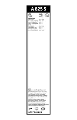 Set stergatoare parbriz BOSCH AeroTwin A825S 3397009825, lungime 600 mm, fara carcasa, pentru vehicule cu volan pe stanga [3]