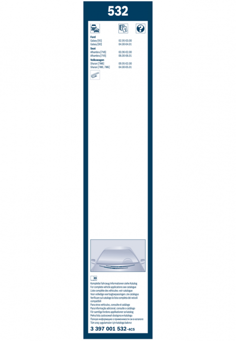 Set stergatoare parbriz BOSCH Twin 3 397 001 532, lungime 2 x 700 mm, pret pe bucata / comanda minima 5 bucati [3]