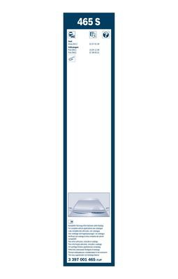 Set stergatoare parbriz BOSCH Twin 465S SP19/19VS 3397001465, cu spoiler, lungime 2 x 475 mm, curbat in partea pasagerului [3]