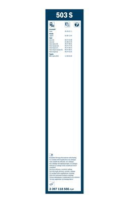 Set stergatoare parbriz BOSCH Twin 503S 3397118566, cu spoiler, lungime 500 mm, 475 mm, standard [3]