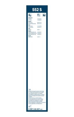 Set stergatoare parbriz BOSCH Twin 552S 3397118427, cu spoiler, lungime 550 mm, 400 mm, standard [3]