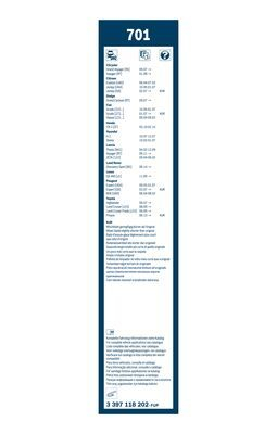 Set stergatoare parbriz BOSCH Twin 88 701 3397118202, lungime 650 mm, 500 mm, standard [3]