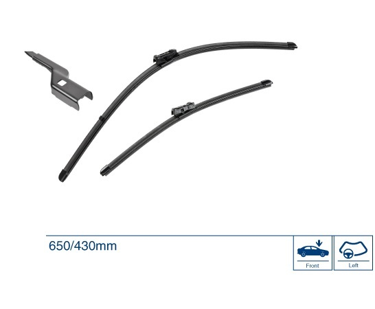 Set stergatoare parbriz DENSO DF-417, 650/430 mm, lama lata, pentru vehicule cu volan pe stanga [2]