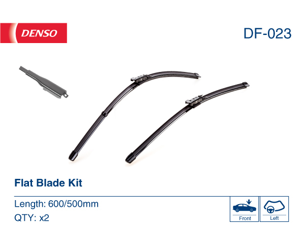 Set stergatoare parbriz DENSO Flat DF-023, lungime 500 mm, 600 mm, lama stergator lata [2]