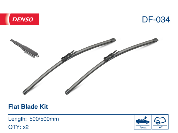 Set stergatoare parbriz DENSO Flat DF-034, lungime 500 mm, lama stergator lata, pentru BMW Seria 1 [2]