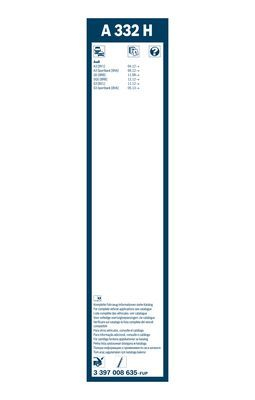 Stergator luneta BOSCH AeroTwin Rear A332H 3397008635, lungime 330 mm, fara carcasa [3]