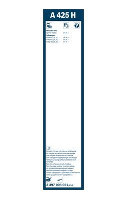 Stergator luneta BOSCH AeroTwin Rear A425H 3397008051, lungime 425 mm, fara carcasa [3]