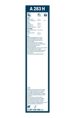 Stergator luneta BOSCH Rear A283H 3397016466, lungime 280 mm, lama lata [3]