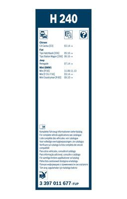 Stergator luneta BOSCH Twin Rear H240 3397011677, lungime 240 mm, standard [3]