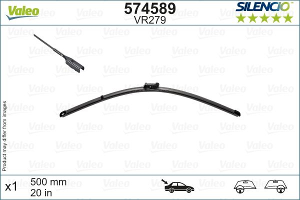 Stergator luneta VALEO SILENCIO REAR 574589, lungime 500 mm, lama stergator lata, cu spoiler [2]