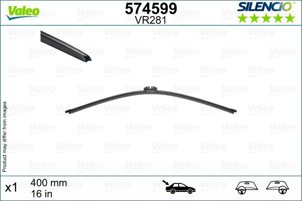 Stergator luneta VALEO SILENCIO REAR 574599, lamela tip blade, lungime 400 mm [2]