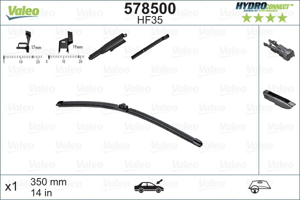 Stergator parbriz auto VALEO Hydroconnect HF35 578500, 350 mm [2]