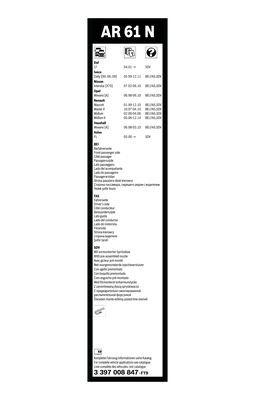 Stergator parbriz BOSCH AeroTwin Retro AR61N 3397008847, lungime 600 mm, fara carcasa, cu duza de spalare integrata [3]