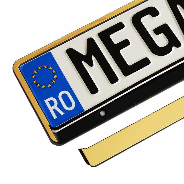 Suport Numar Inmatriculare Mega Drive Gold 1 Buc [6]