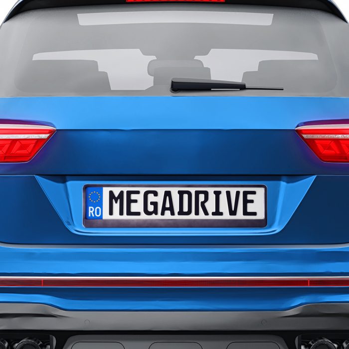 Suport Numar Inmatriculare Mega Drive Metalizat Graphite 1 Buc [5]