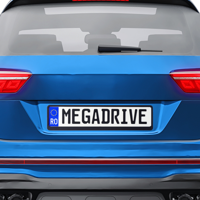 Suport Numar Inmatriculare Mega Drive Metalizat Negru 1 Buc [5]