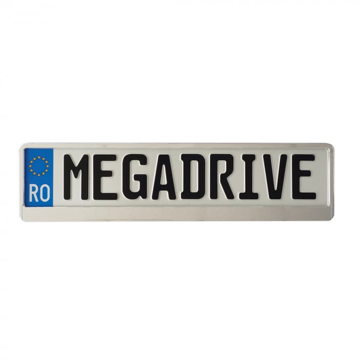 Suport Numar Inmatriculare Mega Drive Metalizat Silver 1 Buc [3]