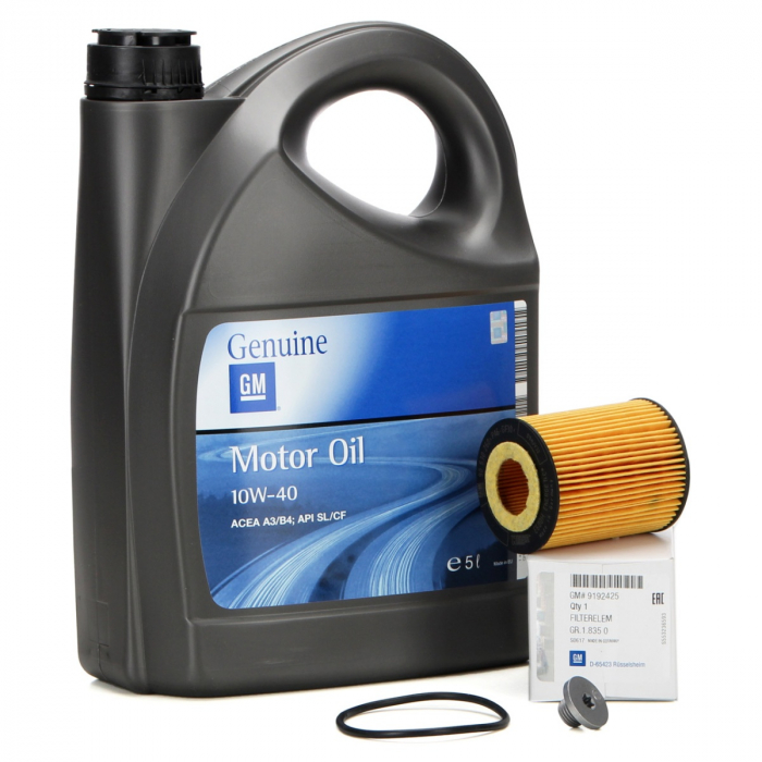 Ulei Motor Opel 10W-40 5L 93165216 + Filtru Ulei Oe Opel 9192425 + Buson Golire Ulei Am Opel Astra H 2004-2014 96023264 [1]