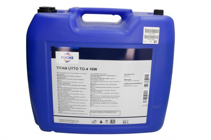 Ulei transmisie hidraulica FUCHS TITAN UTTO TO-4 10W, volum 20 litri [1]