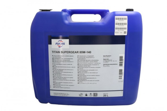 Ulei transmisie manuala FUCHS SUPERGEAR 85W140, volum 20 litri [1]