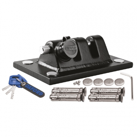 Antifurt - Ancora Lant Antifurt Moto Oxford Docking Station Anchor Otel Negru LK401